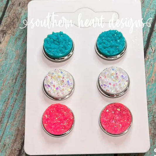 3 Pk Earrings- Summer Love